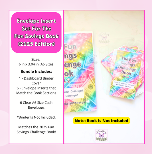 Cash Envelope Insert Set For the Fun Savings Challenge Book 2025 Volume 3