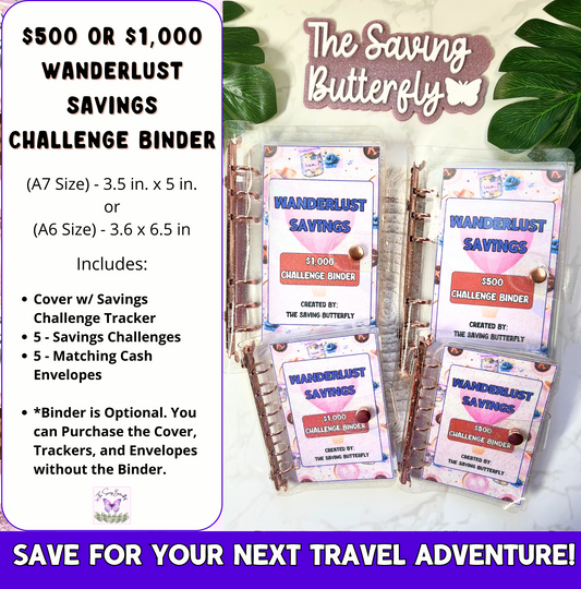 Wanderlust Savings Challenge Binder Set
