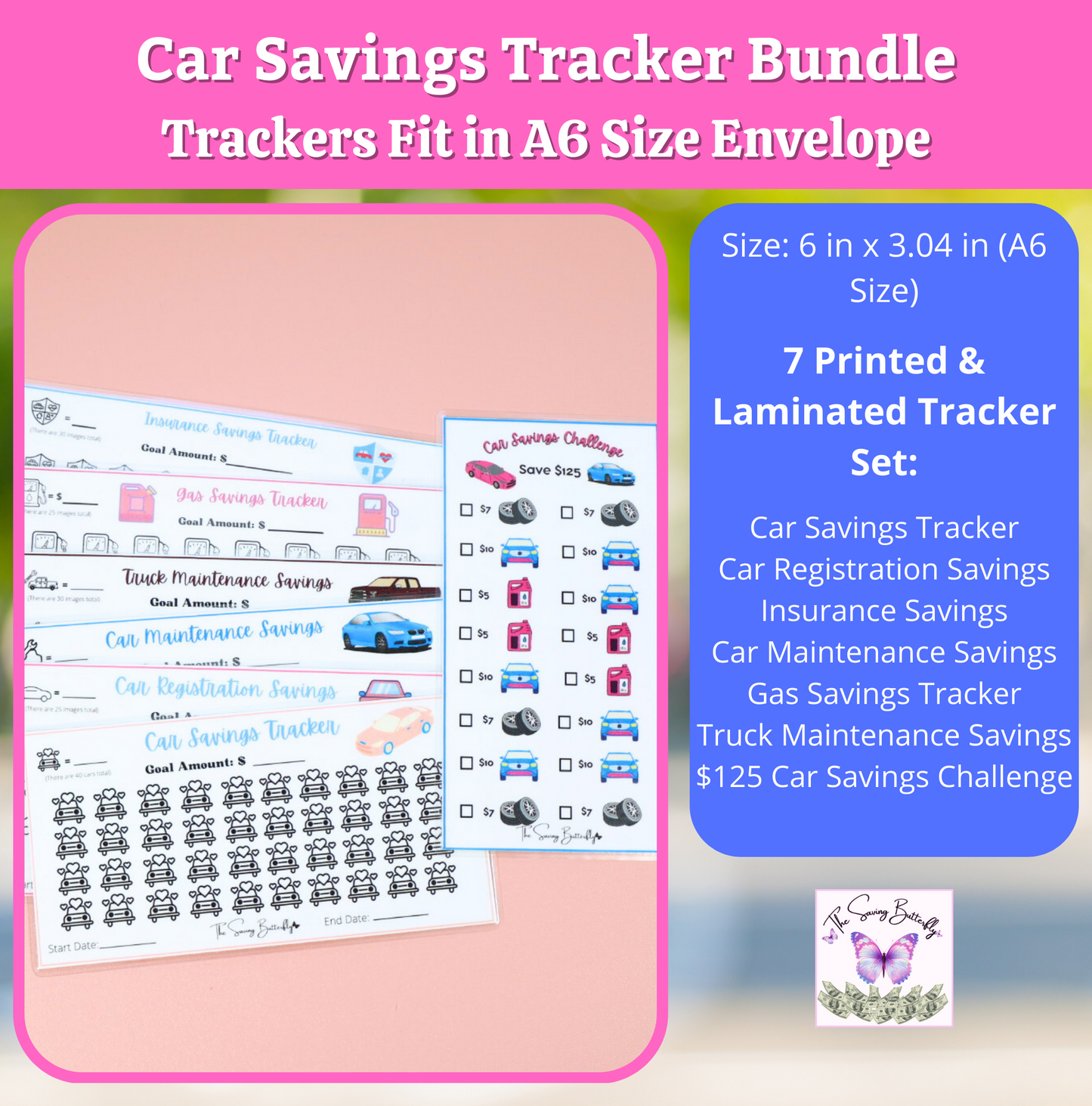 Car Savings Challenge Bundle Set A6 Size