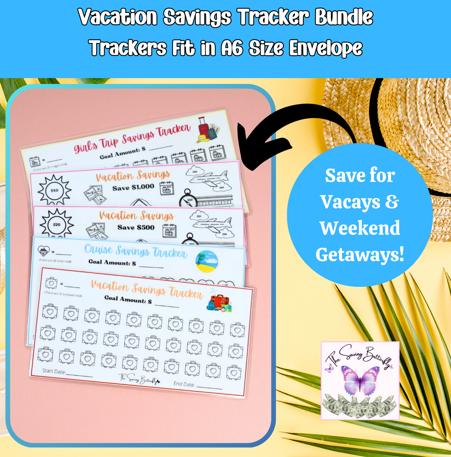 Vacation Savings Challenge Bundle Set A6 Size