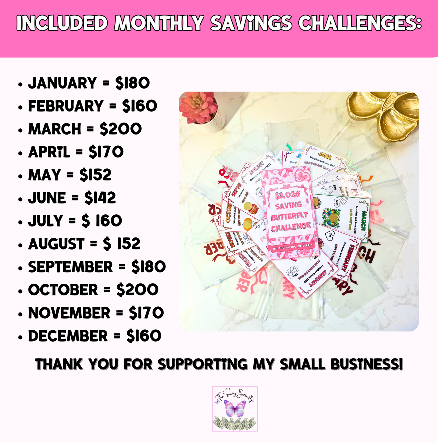 2026 Saving Butterfly Challenge Binder Set