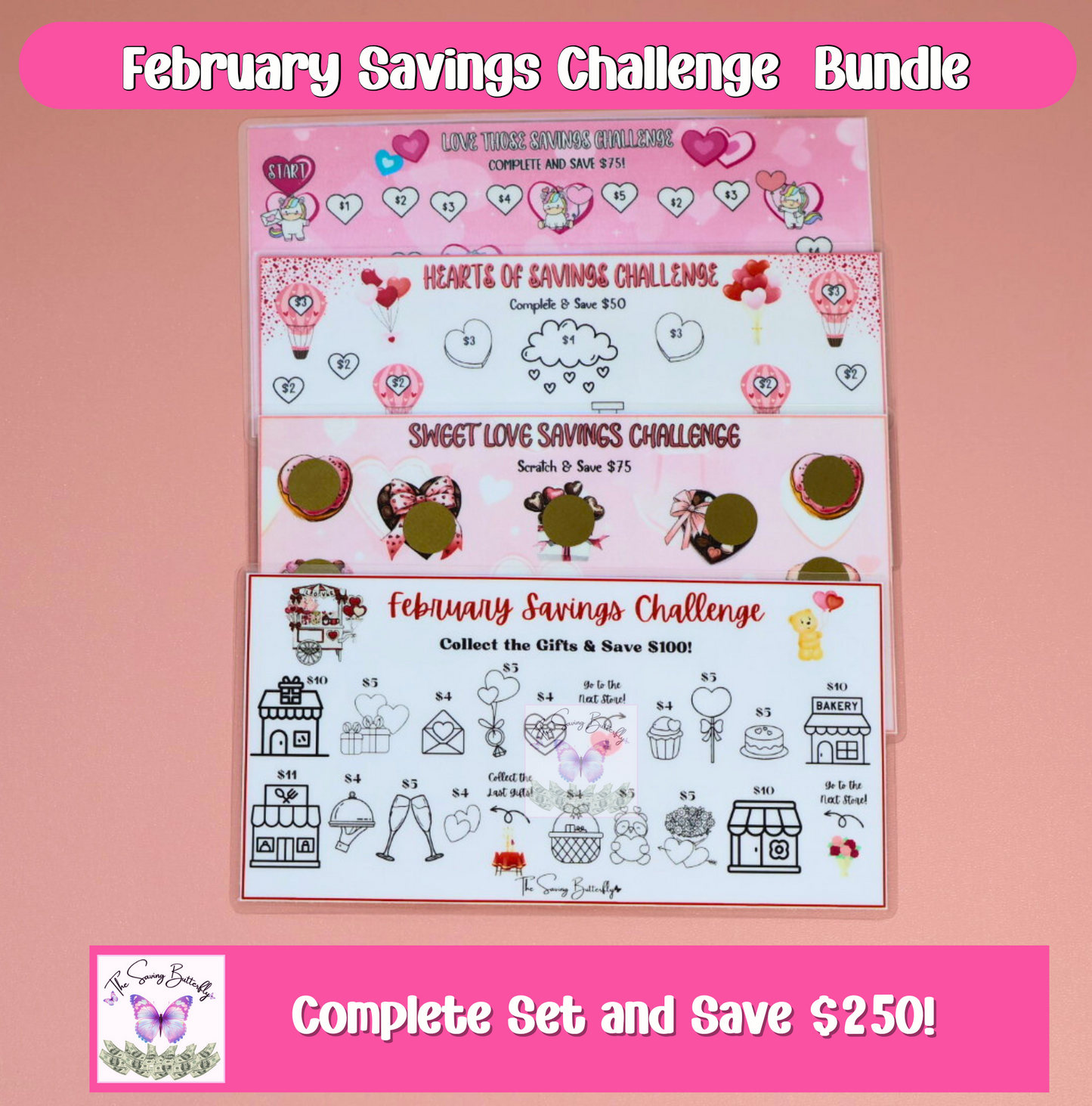 February Savings Challenge Bundle Set A6 Size