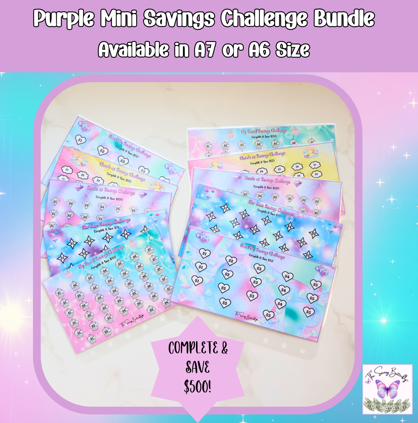 Mini Purple Savings Challenge Bundle Set