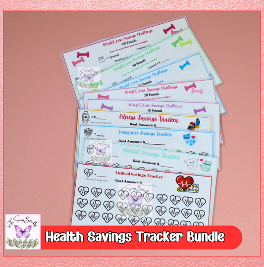 Health Savings Tracker Bundle Set A6 Size