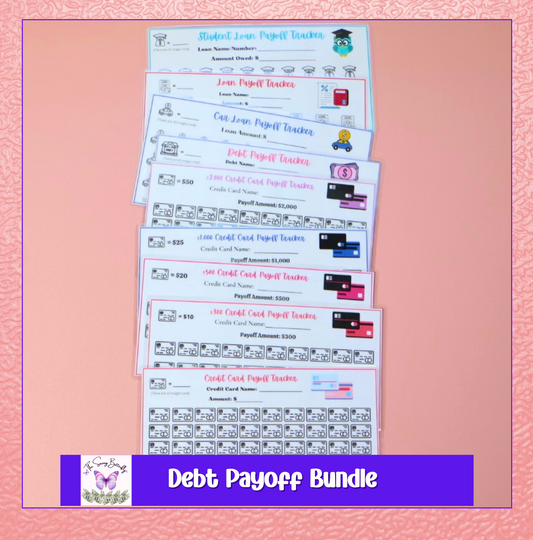 Debt Payoff Savings Tracker Bundle Set A6 Size