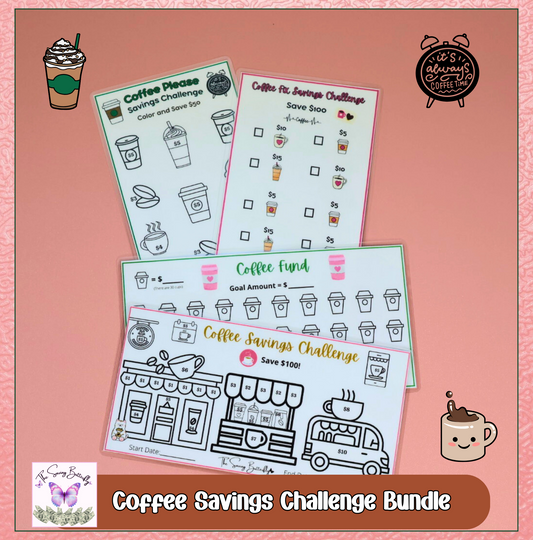 Coffee Savings Challenge Bundle Set A6 Size