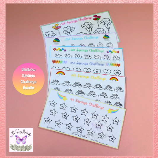 Rainbow Savings Challenge Bundle Set A6 Size