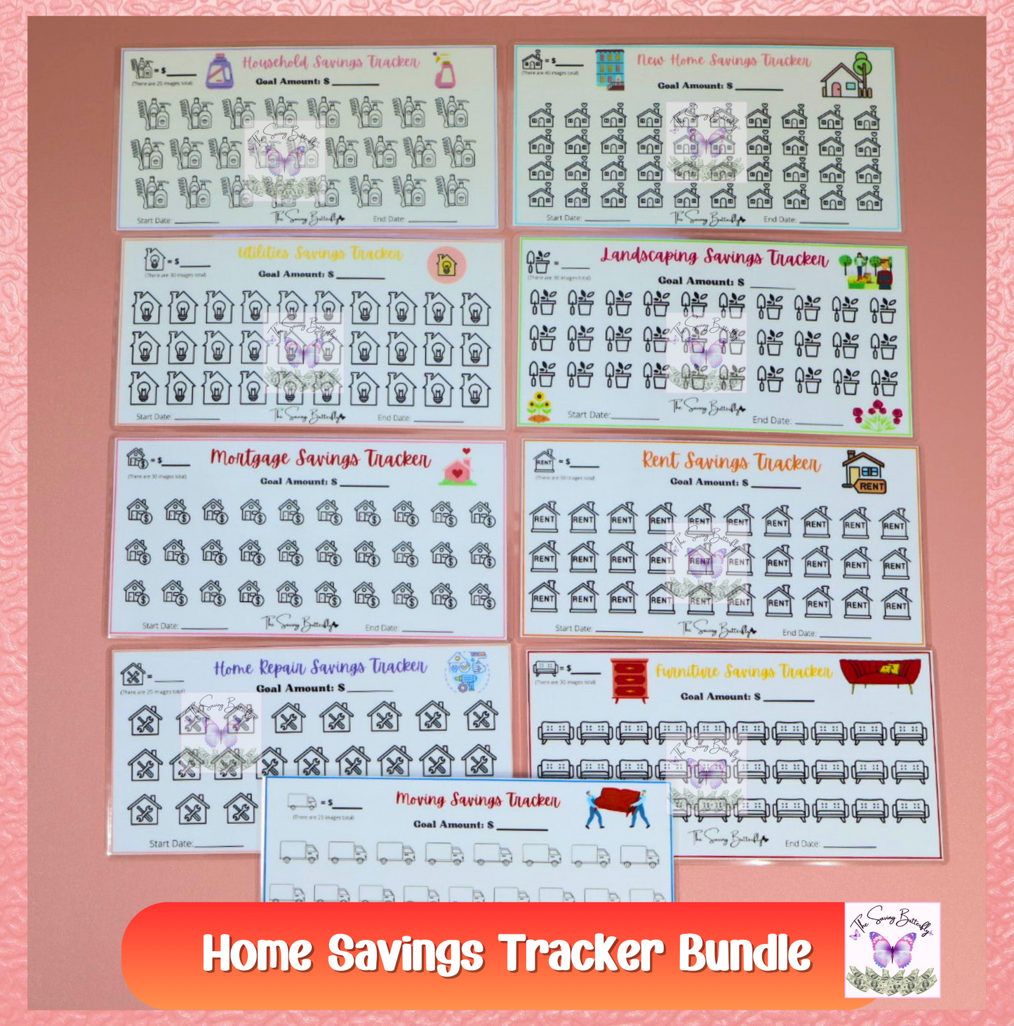 Household Savings Tracker Bundle Set A6 Size