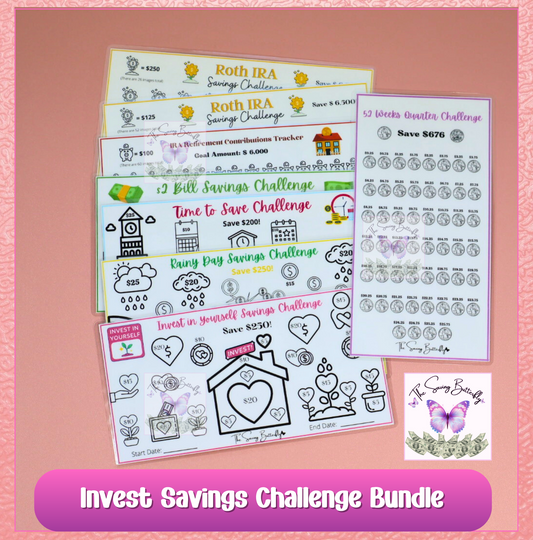 Invest Savings Challenge Bundle Set A6 Size