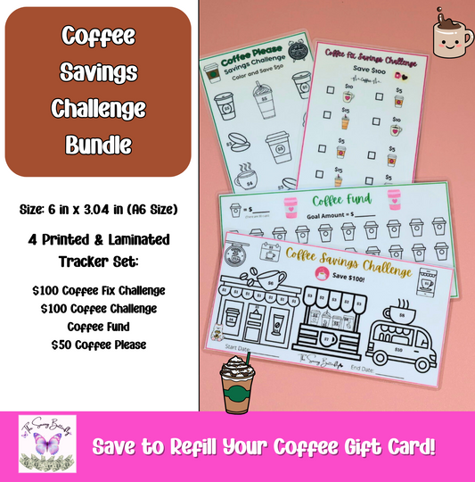 Coffee Savings Challenge Bundle Set A6 Size