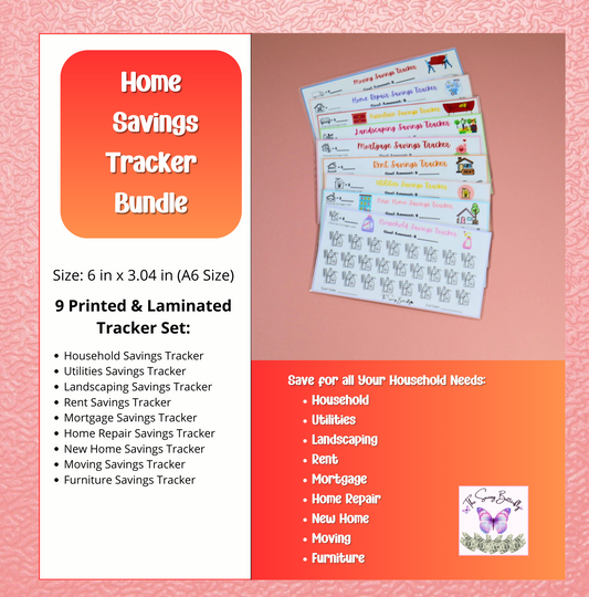 Household Savings Tracker Bundle Set A6 Size