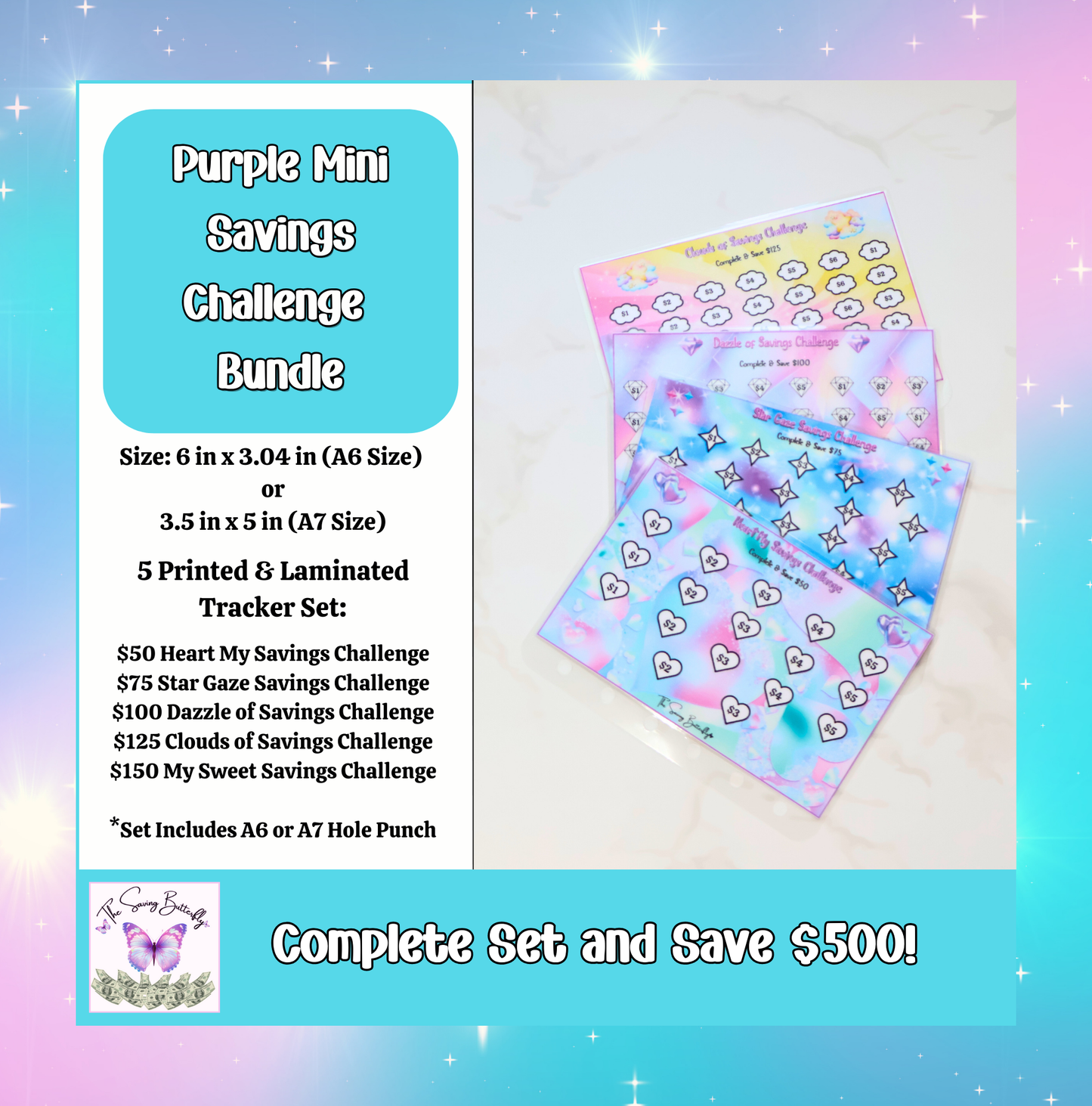 Mini Purple Savings Challenge Bundle Set