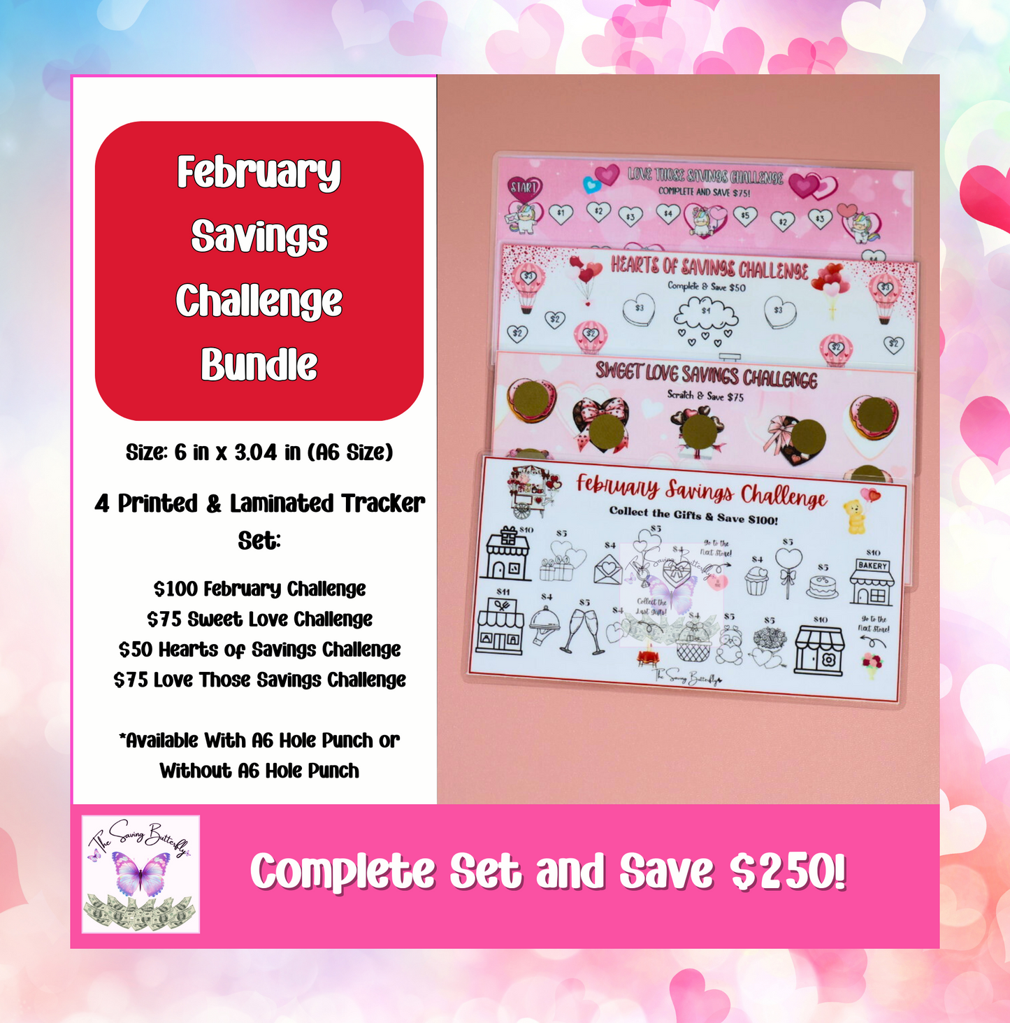 February Savings Challenge Bundle Set A6 Size