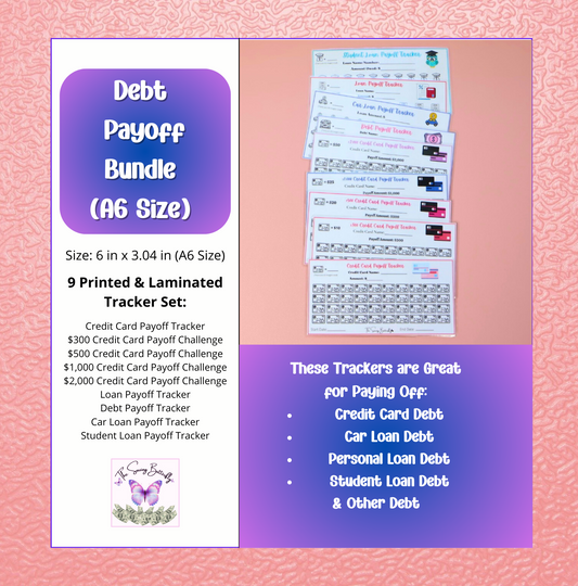 Debt Payoff Savings Tracker Bundle Set A6 Size