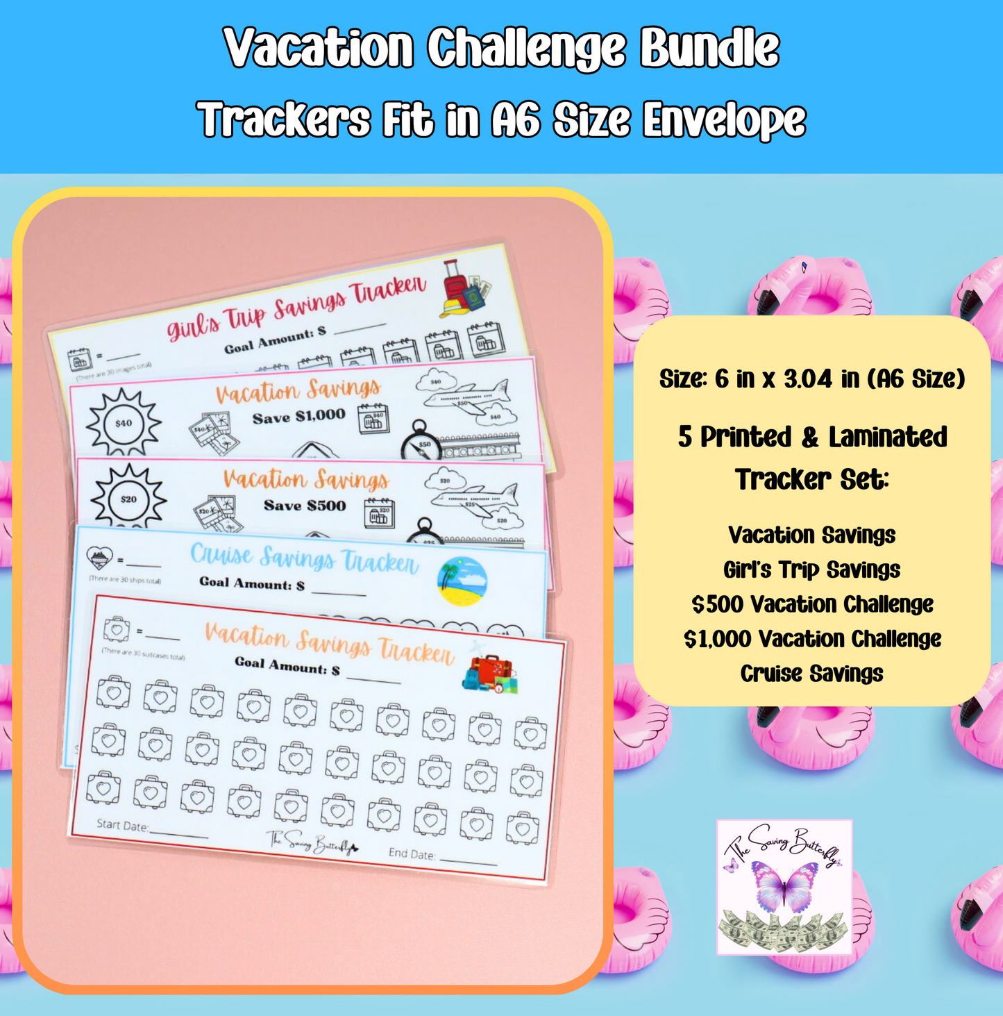 Vacation Savings Challenge Bundle Set A6 Size