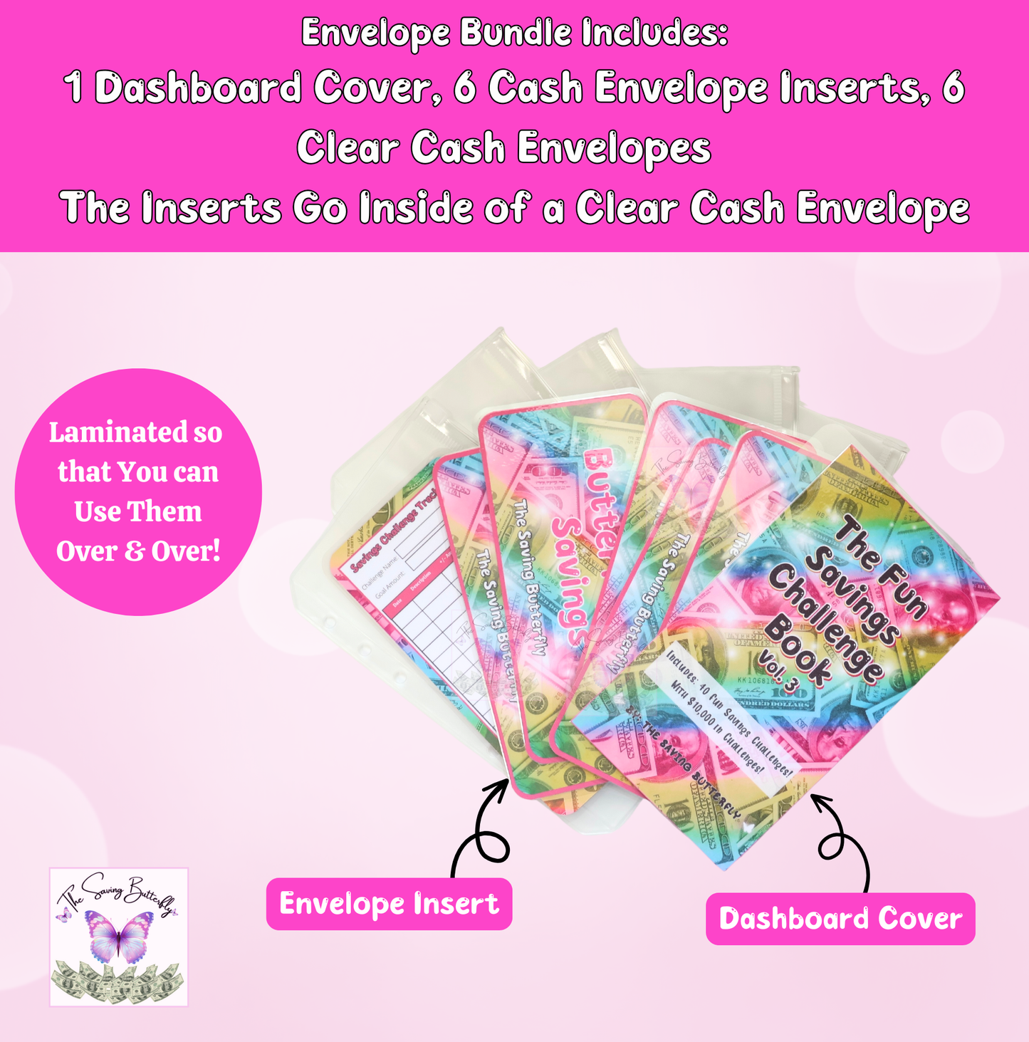 Cash Envelope Insert Set For the Fun Savings Challenge Book 2025 Volume 3