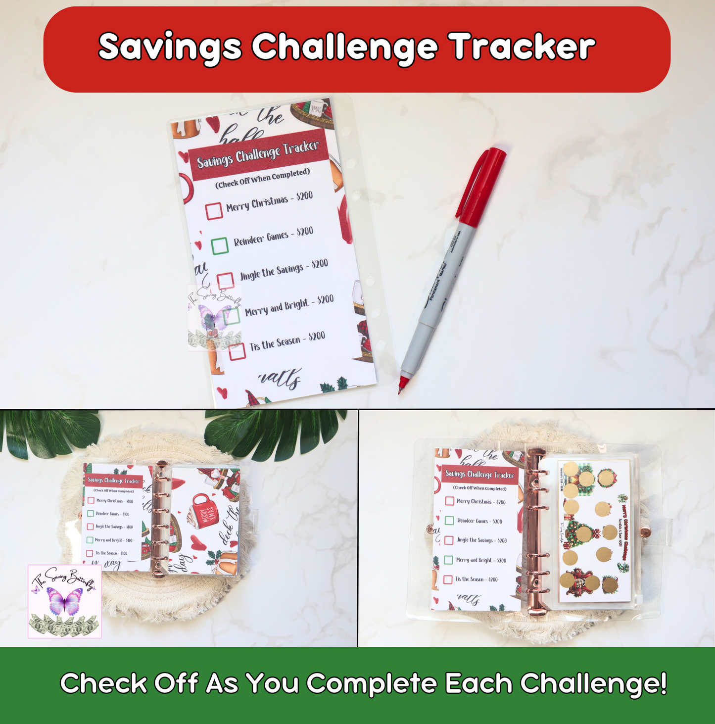 Christmas Savings Challenge Binder Set