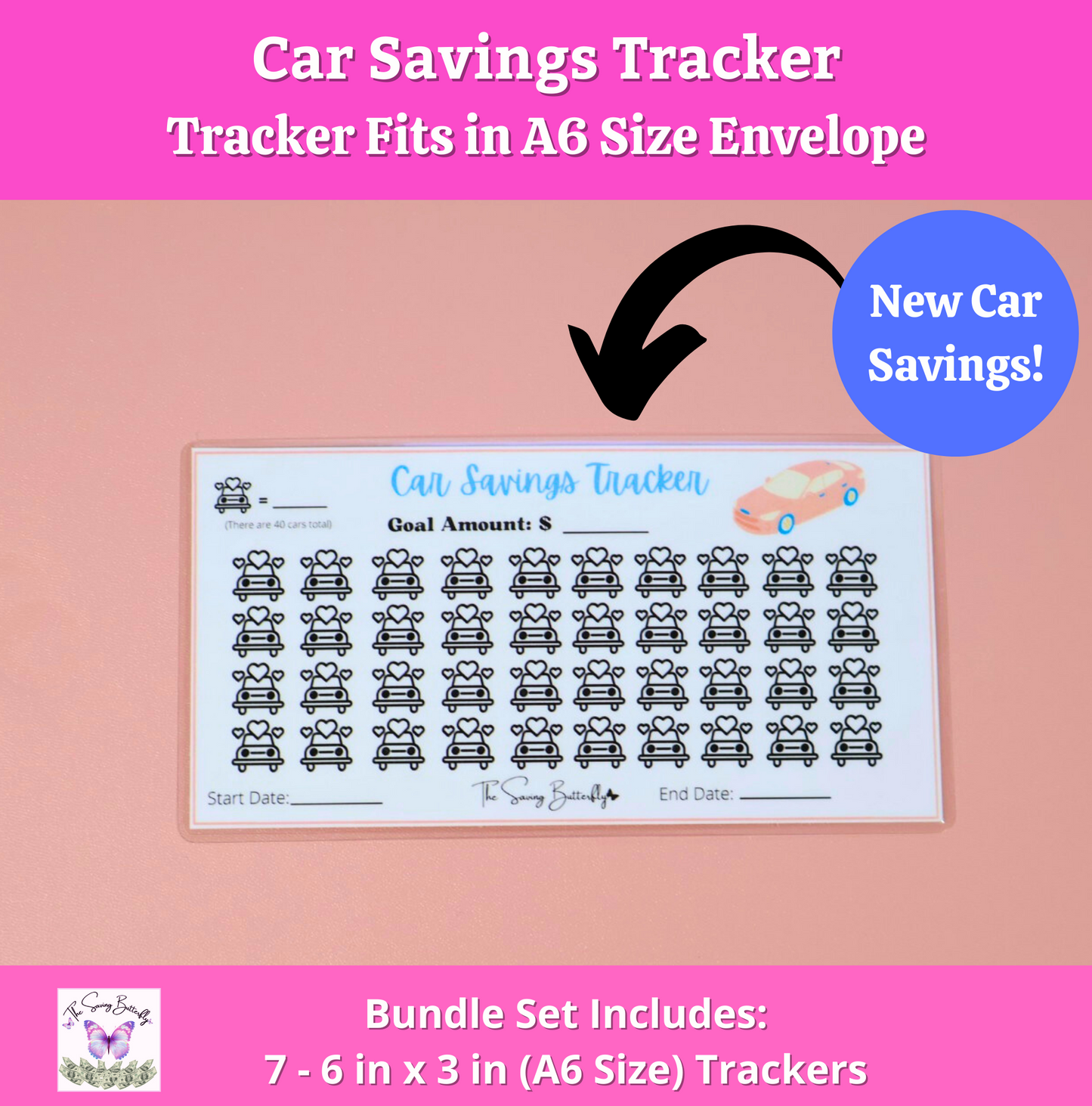 Car Savings Challenge Bundle Set A6 Size