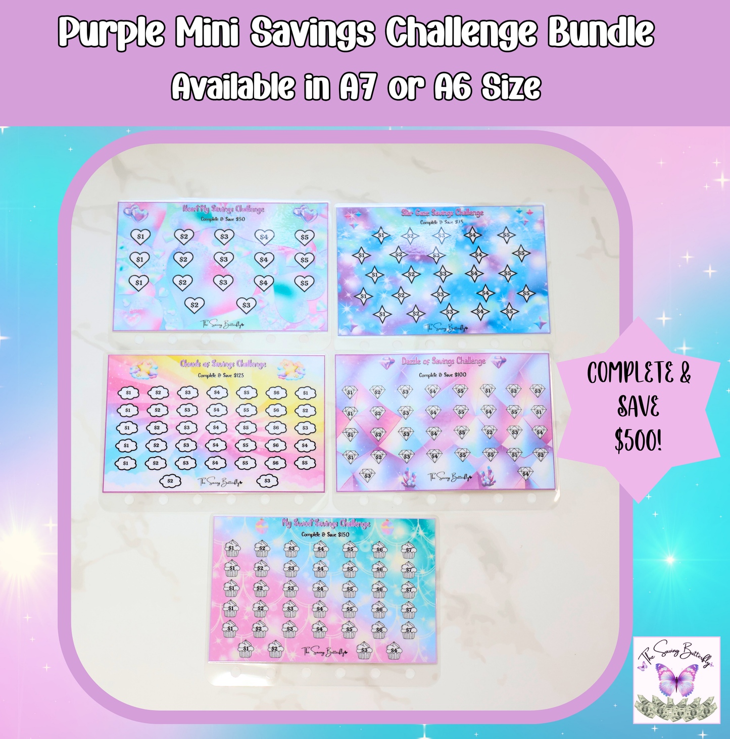 Mini Purple Savings Challenge Bundle Set