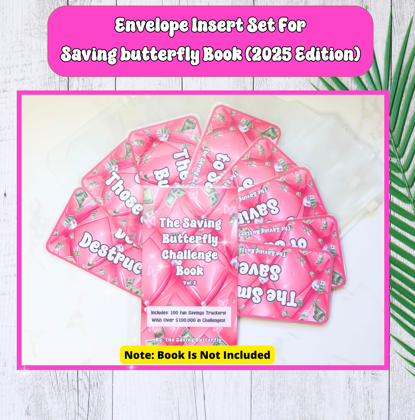 Cash Envelope Insert Set For Saving Butterfly Challenge Book 2025