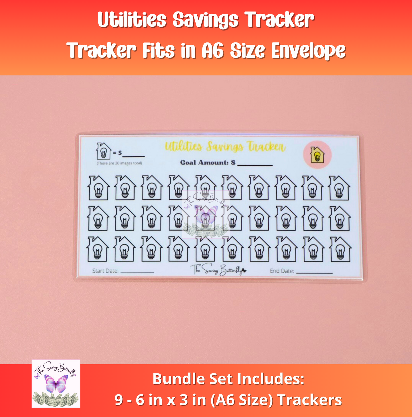 Household Savings Tracker Bundle Set A6 Size