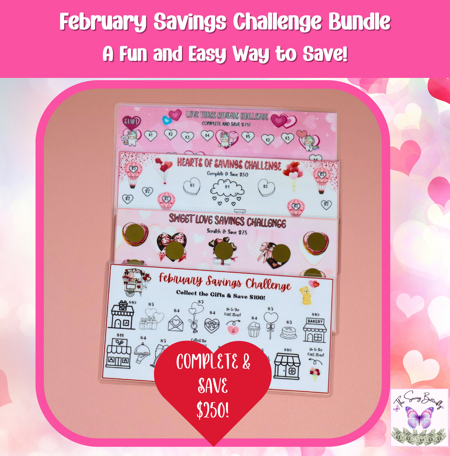 February Savings Challenge Bundle Set A6 Size