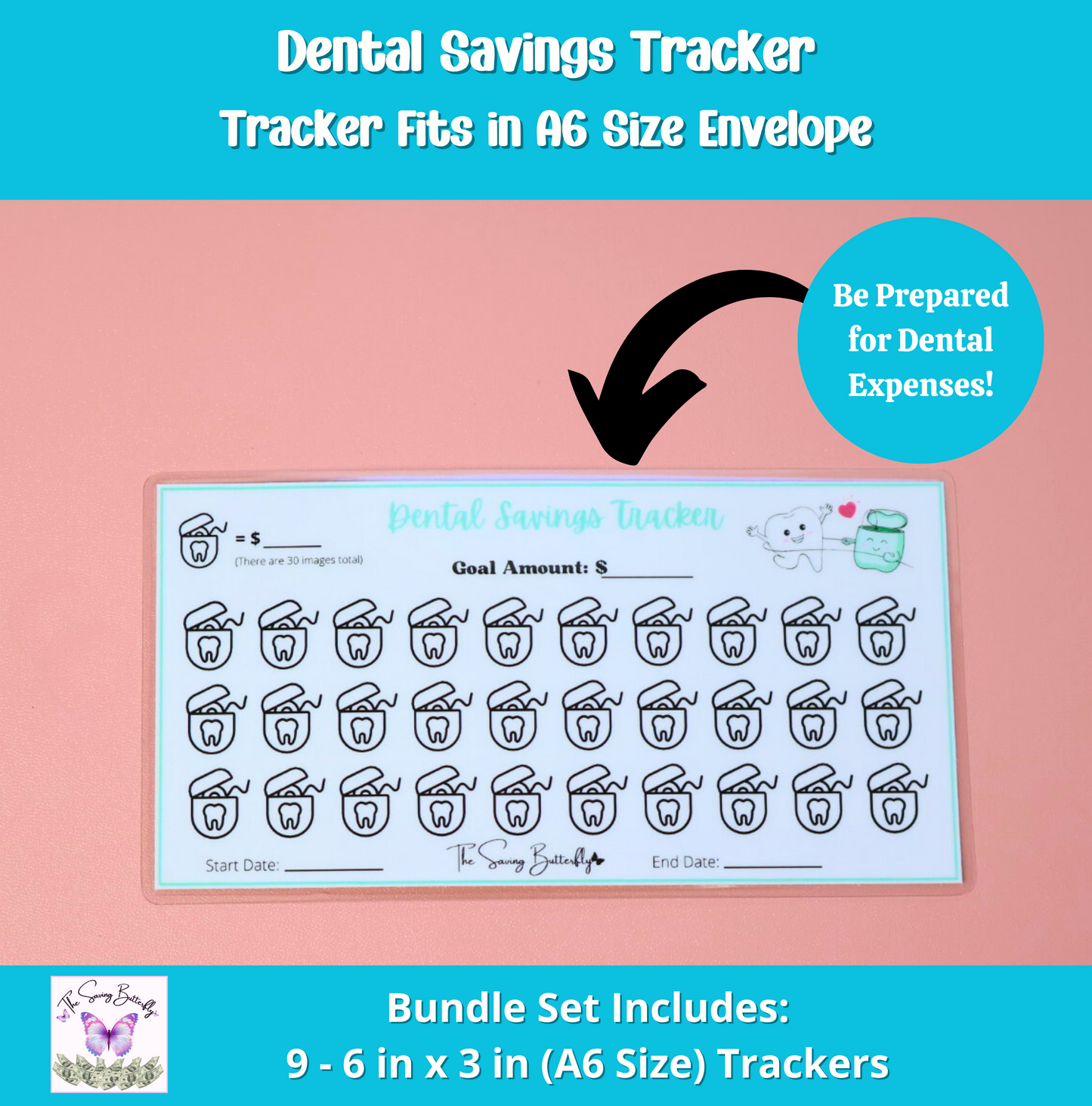 Health Savings Tracker Bundle Set A6 Size