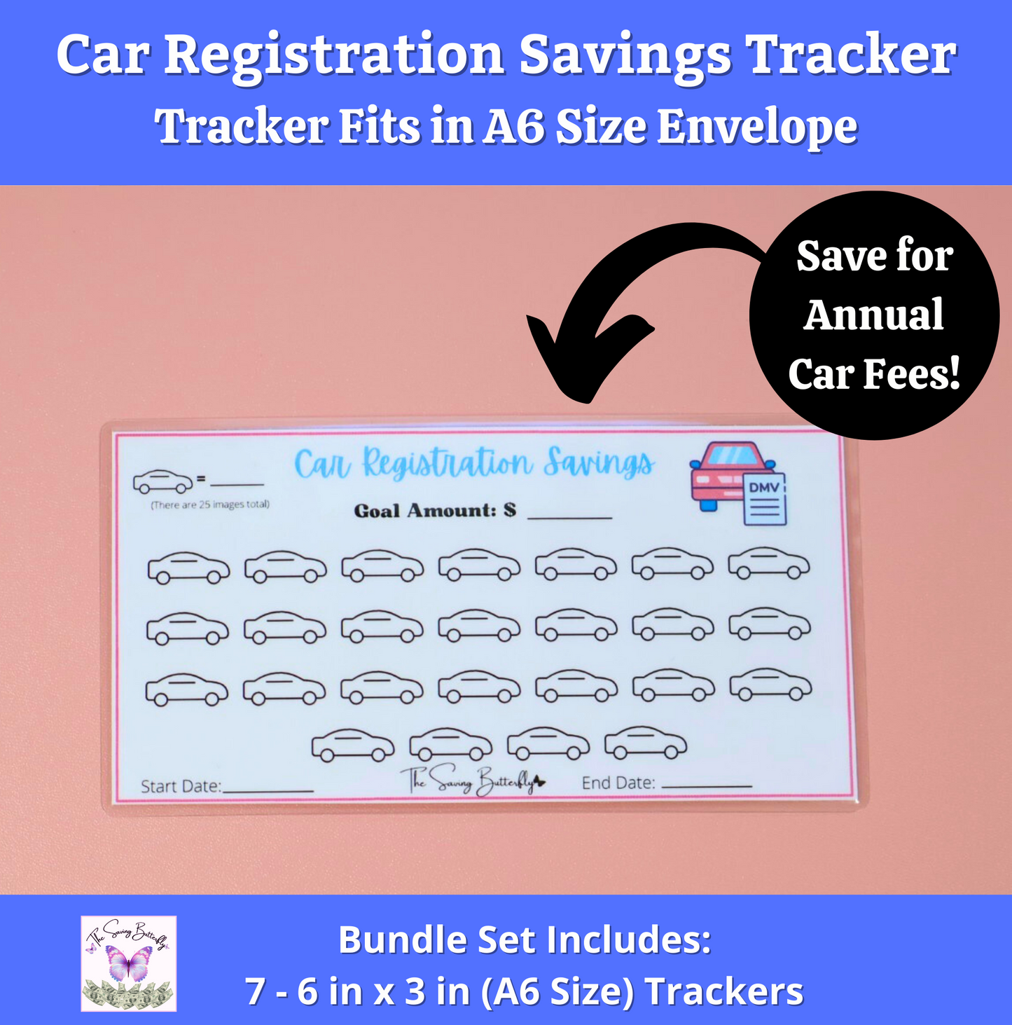 Car Savings Challenge Bundle Set A6 Size