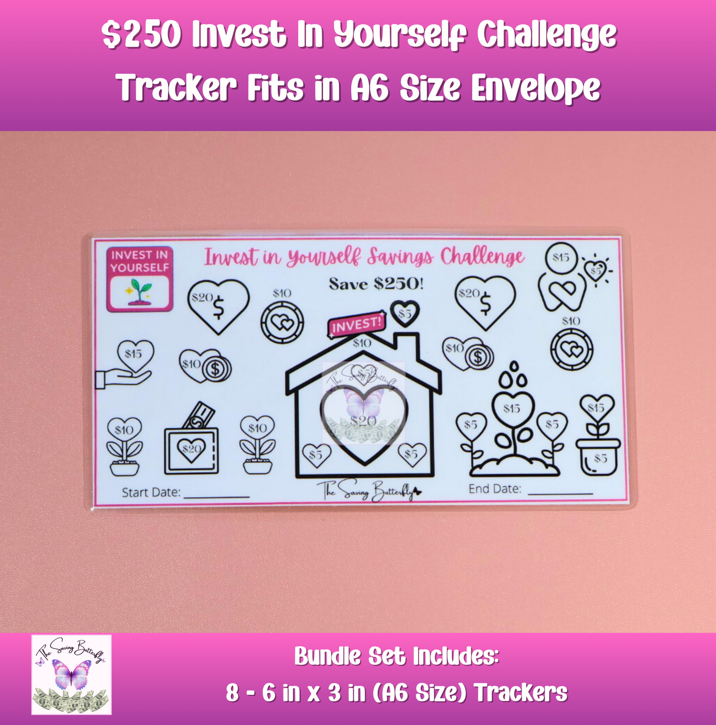 Invest Savings Challenge Bundle Set A6 Size