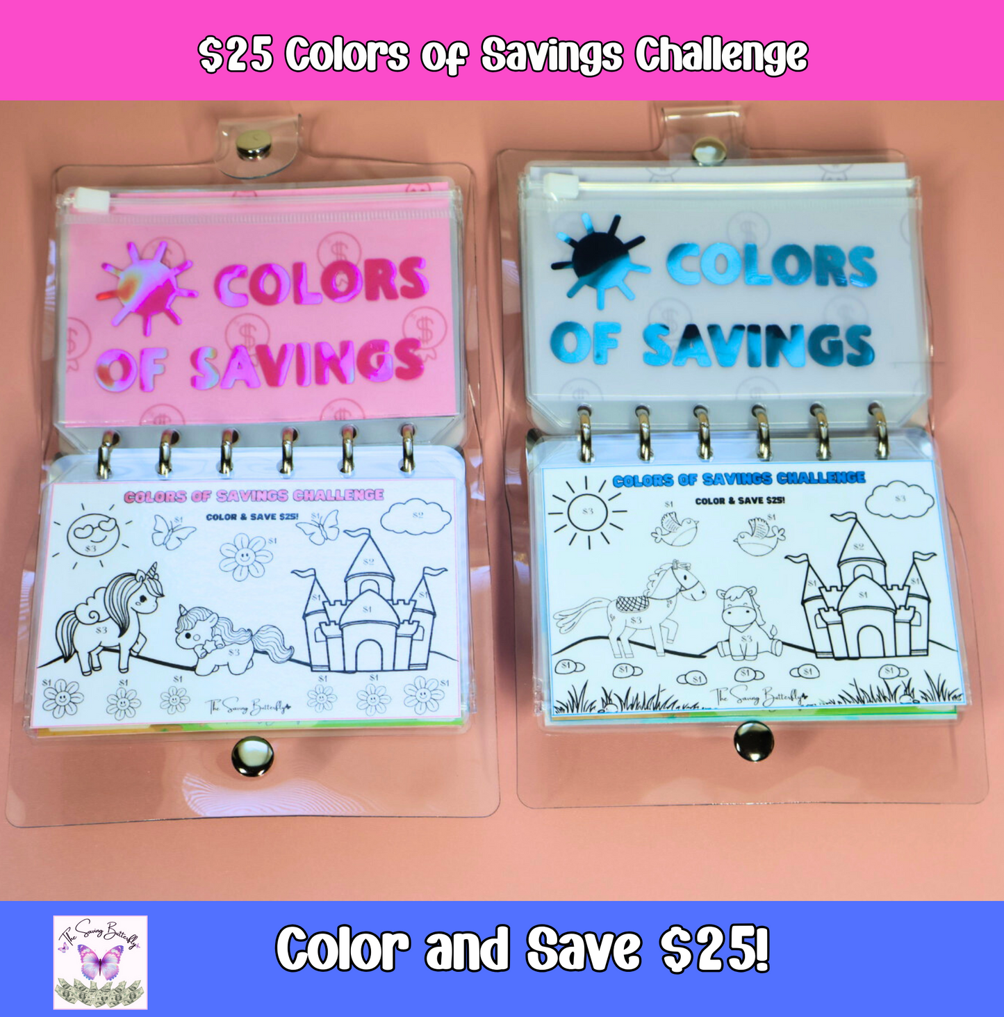 $200 Mini Kids Savings Challenge Binder Set