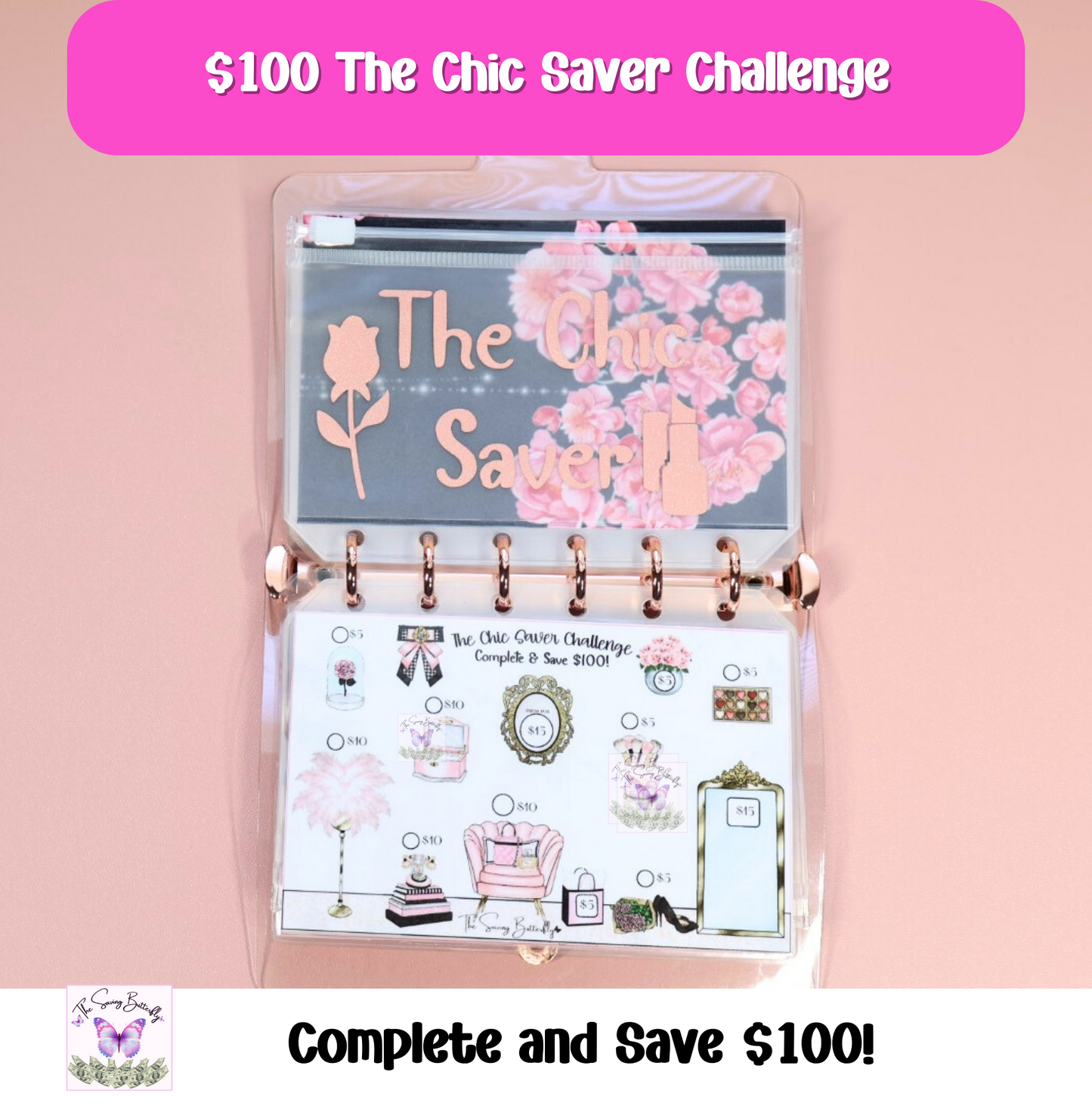 $500 Cute Saver - Mini Savings Challenge Binder Set