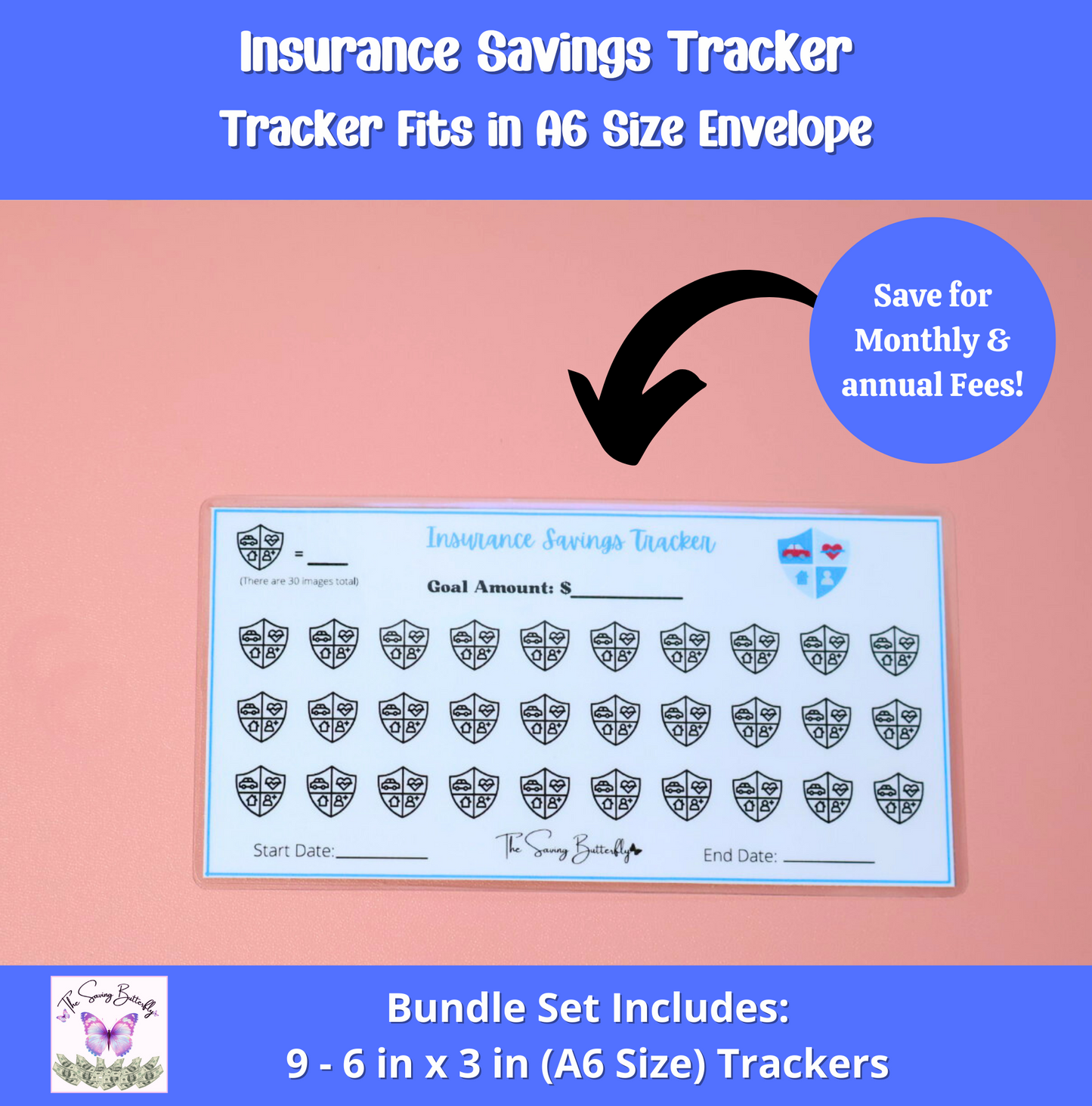 Health Savings Tracker Bundle Set A6 Size