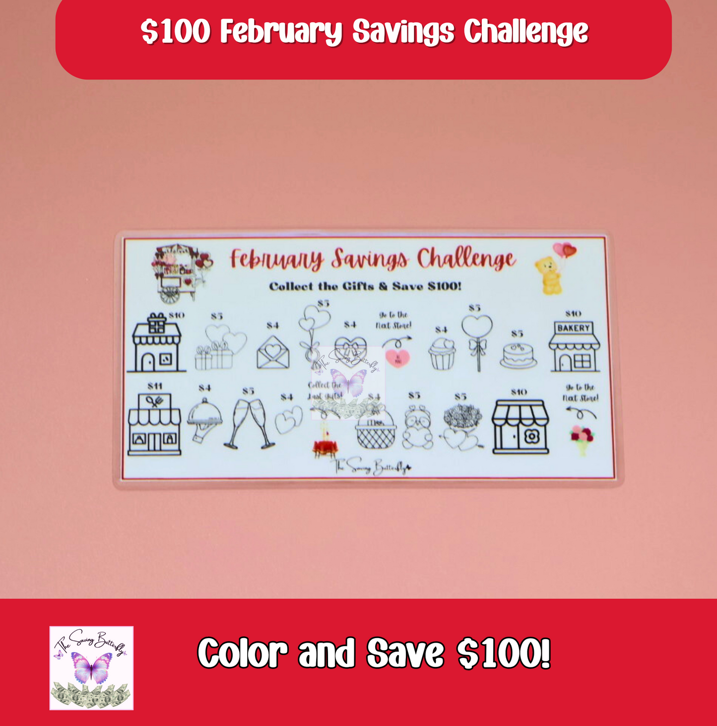 February Savings Challenge Bundle Set A6 Size