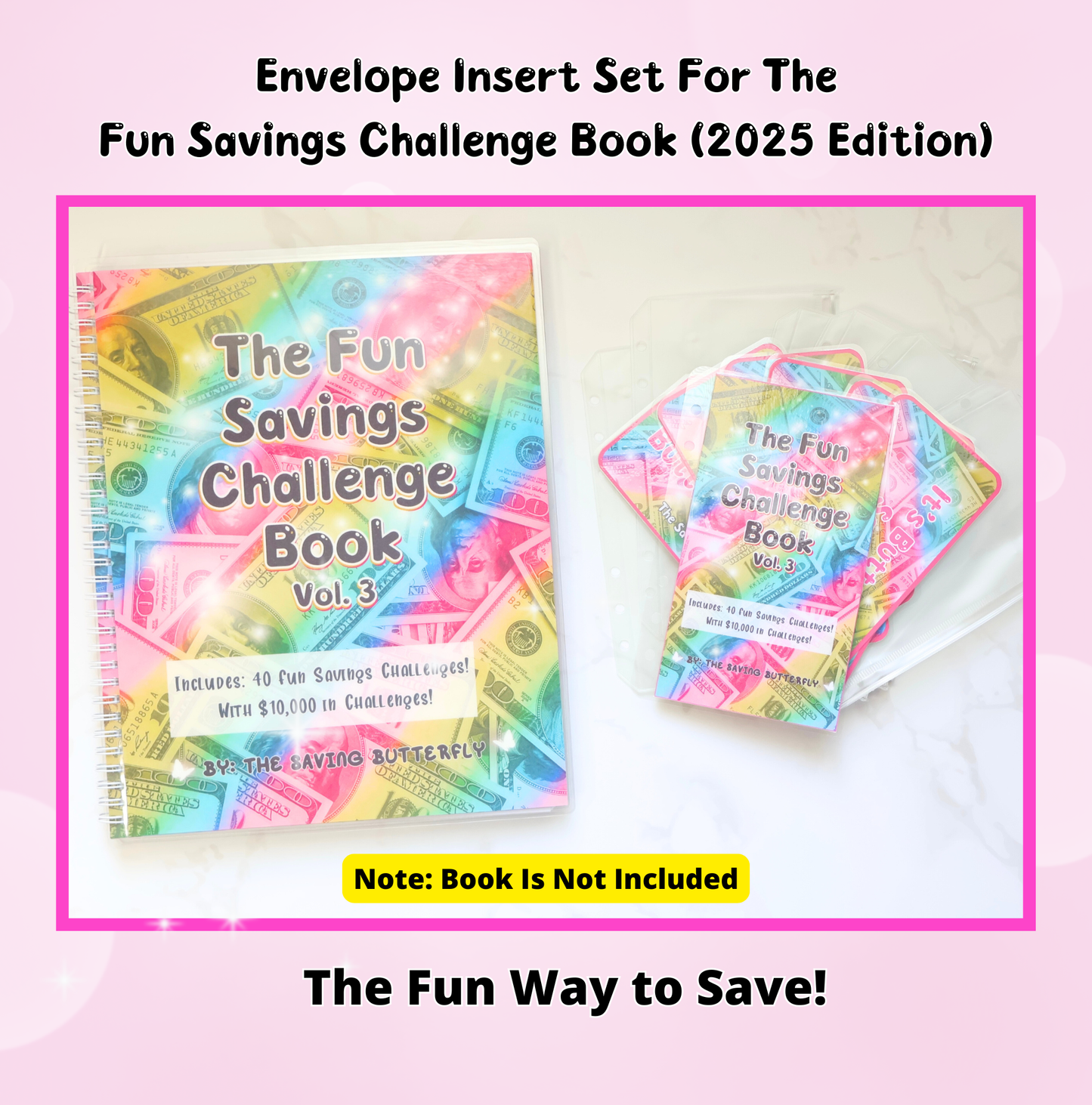 Cash Envelope Insert Set For the Fun Savings Challenge Book 2025 Volume 3
