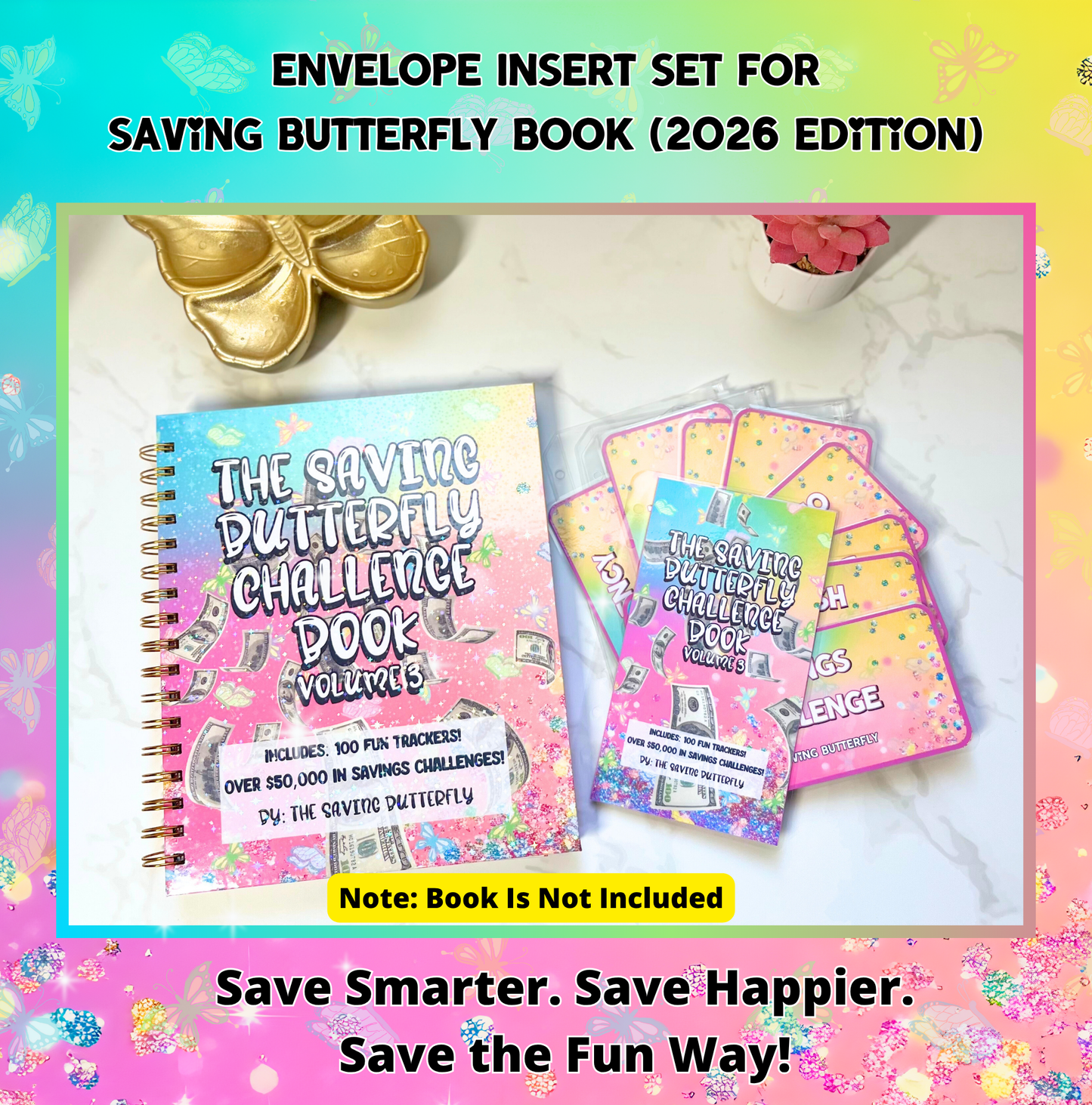 Cash Envelope Insert Set For the Saving Butterfly Challenge Book 2026