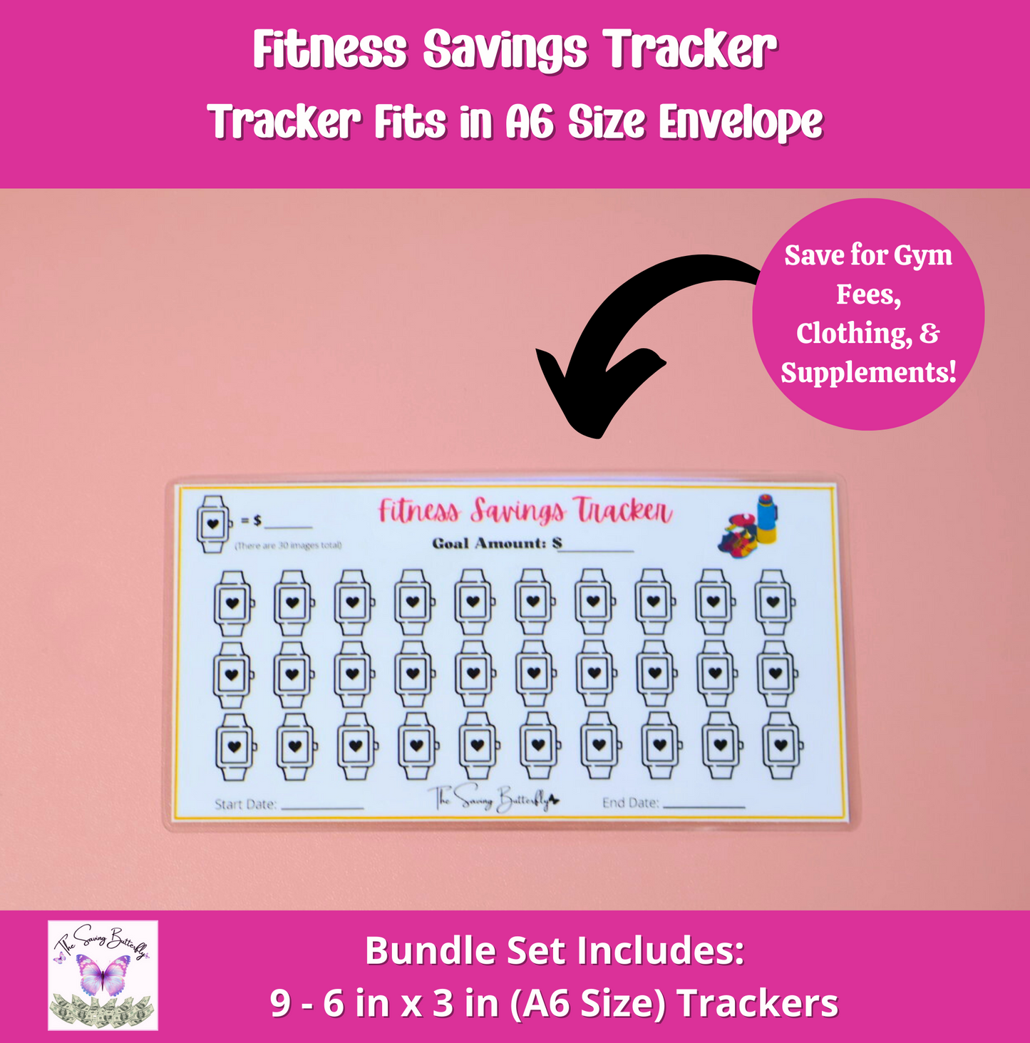 Health Savings Tracker Bundle Set A6 Size