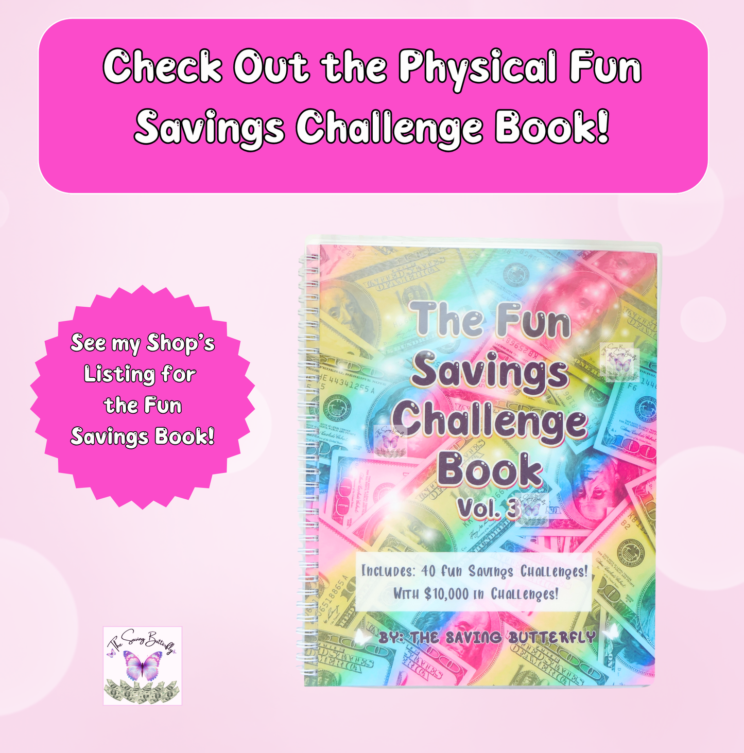 Cash Envelope Insert Set For the Fun Savings Challenge Book 2025 Volume 3