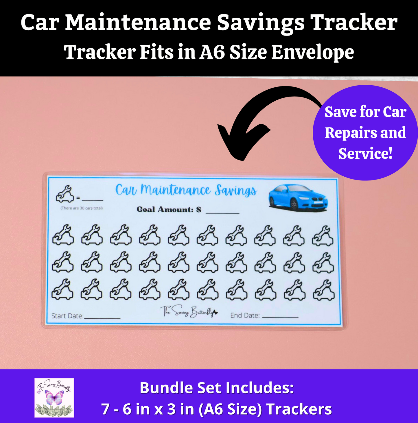 Car Savings Challenge Bundle Set A6 Size