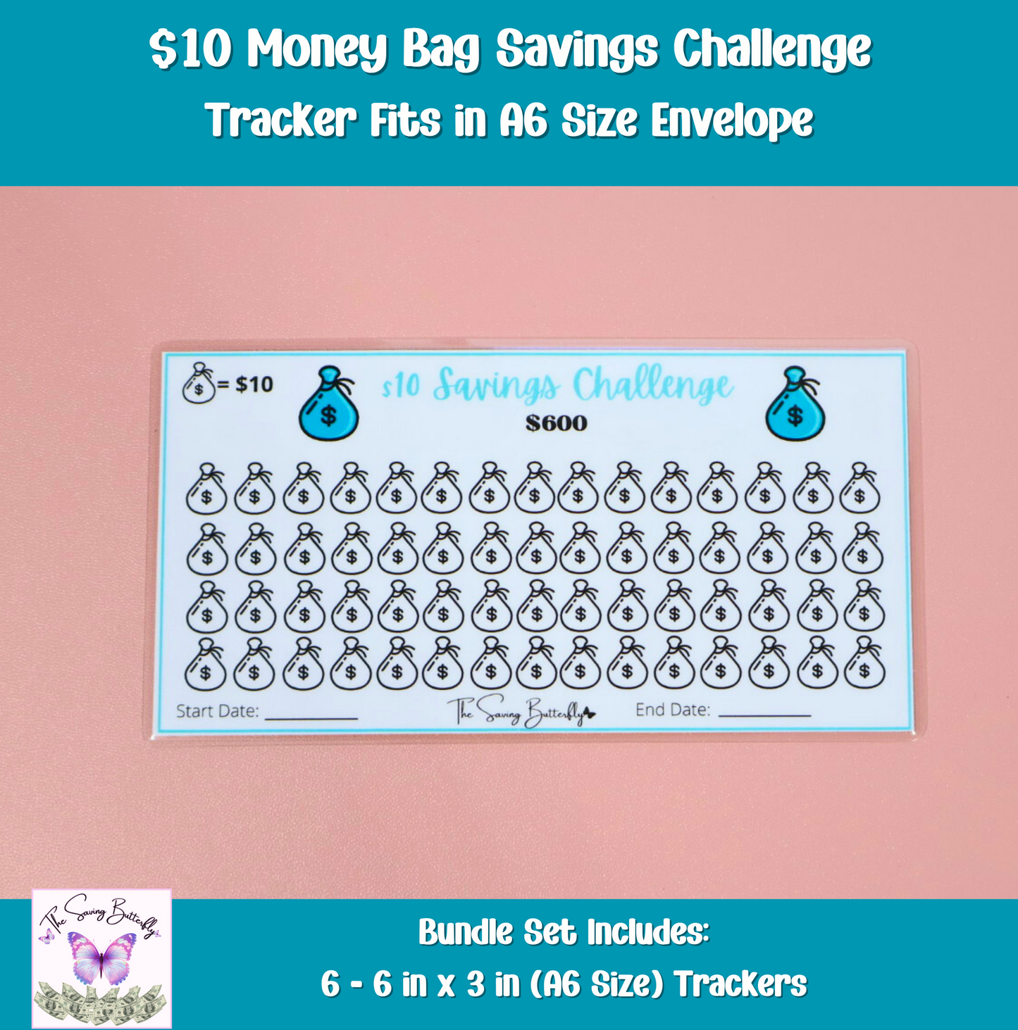 Money Bag Savings Challenge Bundle Set A6 Size