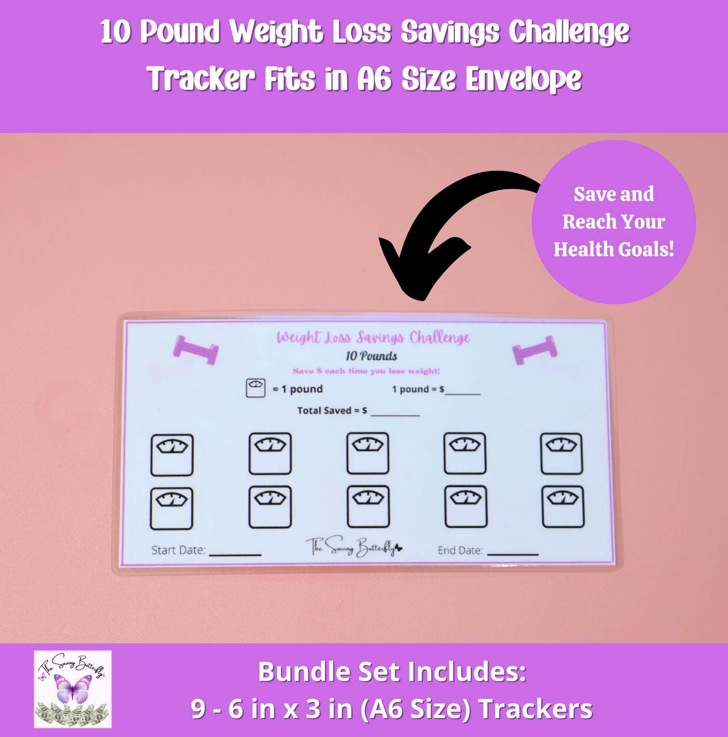 Health Savings Tracker Bundle Set A6 Size