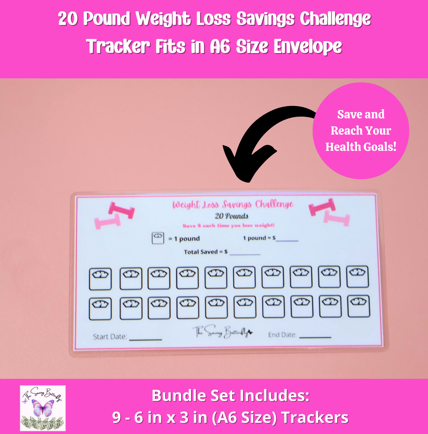 Health Savings Tracker Bundle Set A6 Size