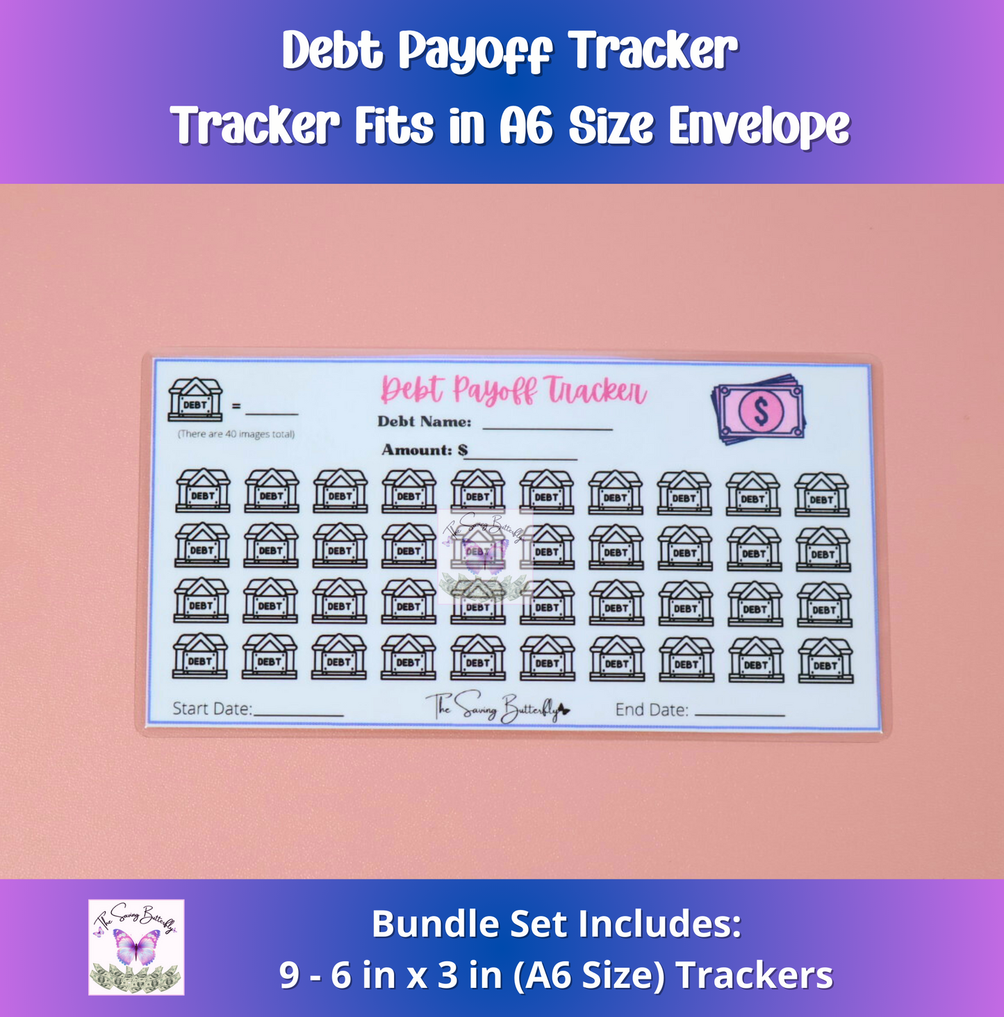 Debt Payoff Savings Tracker Bundle Set A6 Size