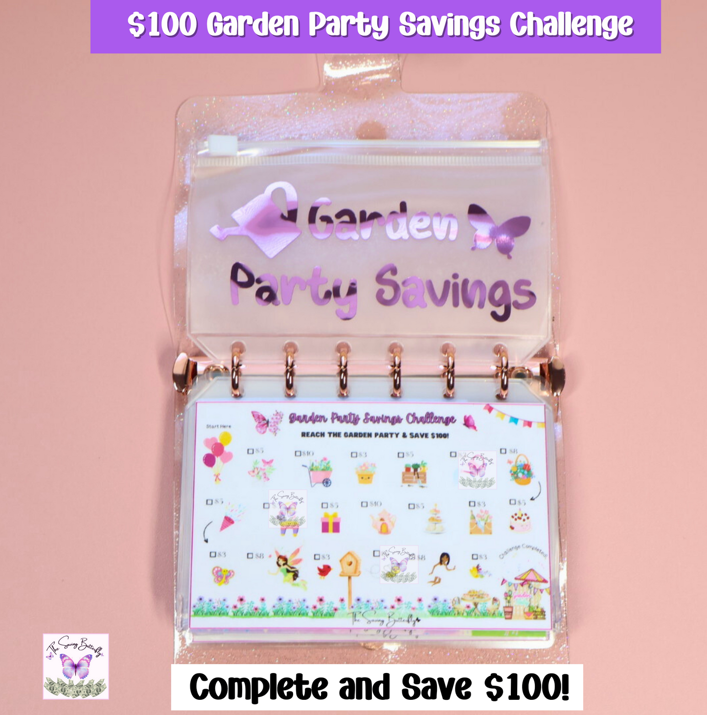 $500 Mini Butterfly Savings Challenge Binder Set