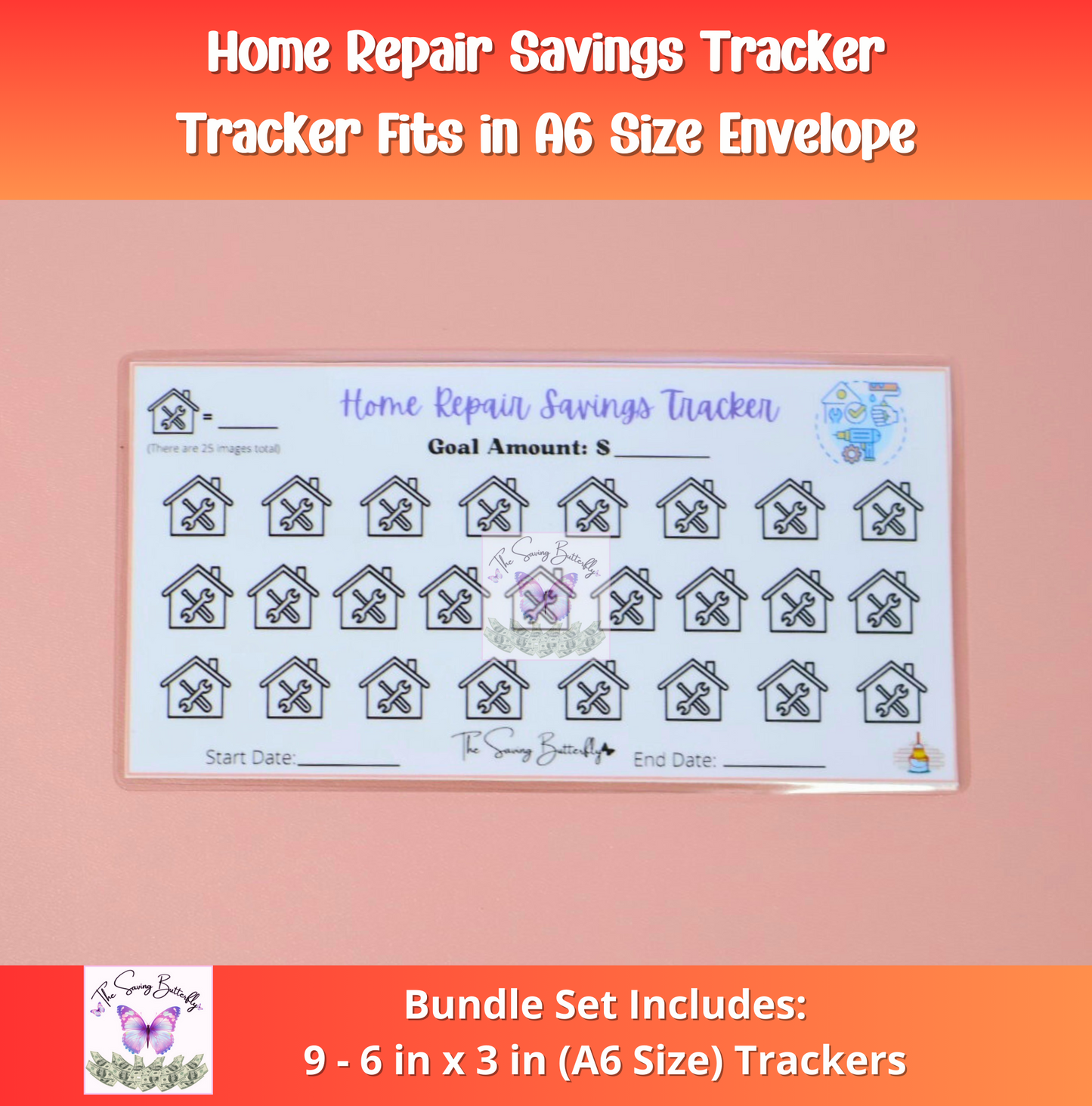 Household Savings Tracker Bundle Set A6 Size