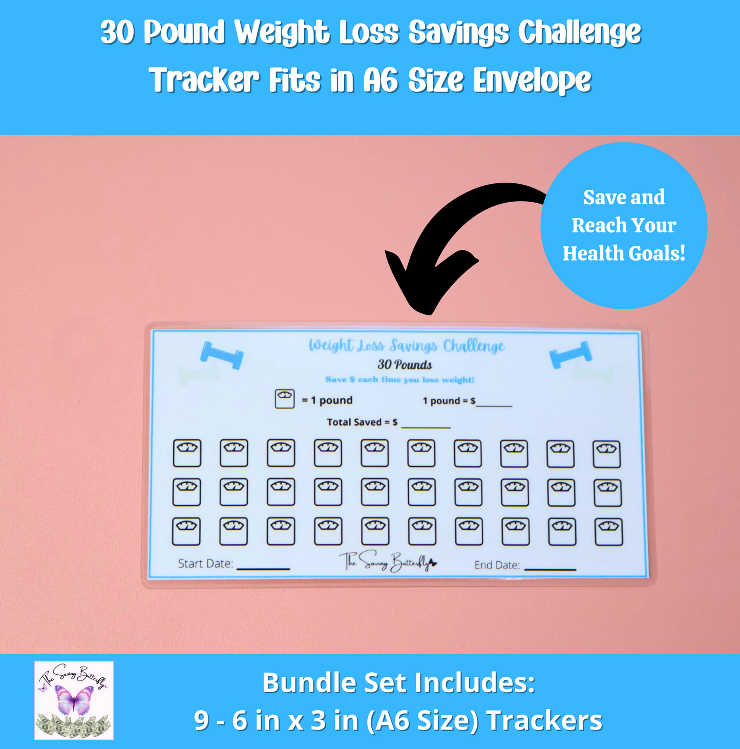 Health Savings Tracker Bundle Set A6 Size