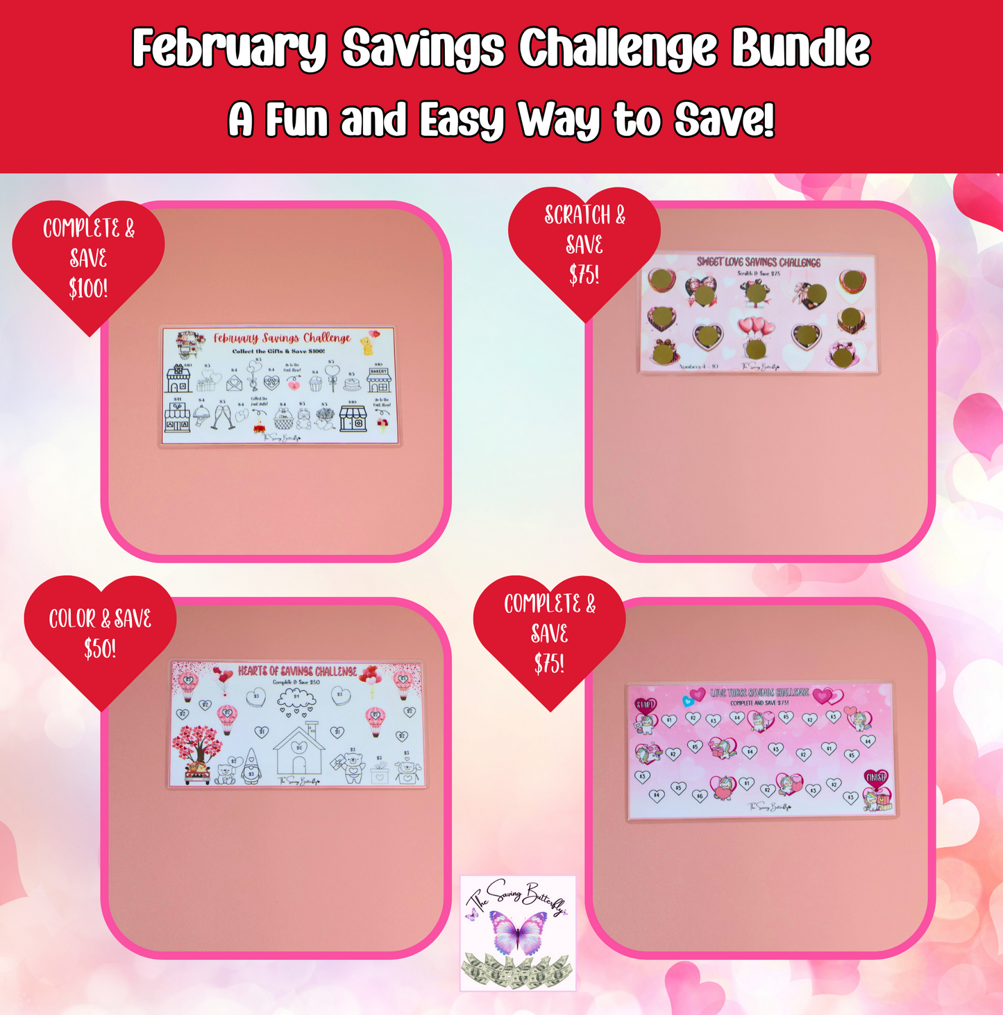 February Savings Challenge Bundle Set A6 Size