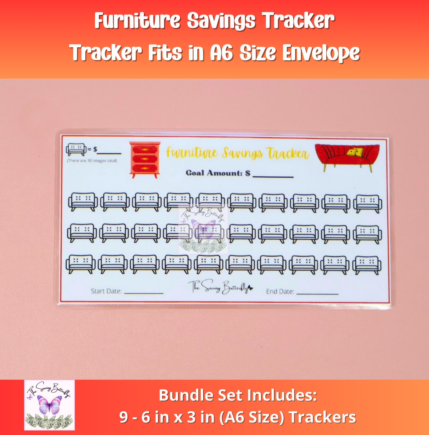 Household Savings Tracker Bundle Set A6 Size